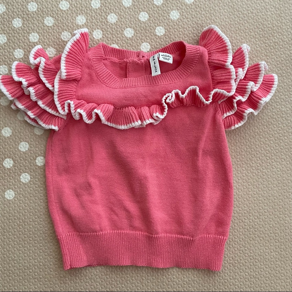 Janie and jack short sleeve cotton ruffle sweater